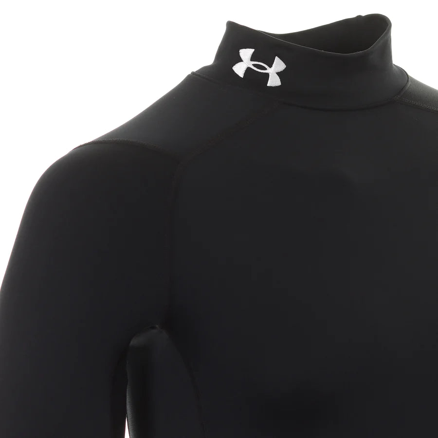  Under Armour Men's ColdGear Infrared Long Sleeve Golf Mock Neck,  (001) Black / / Metallic Silver, Small : Clothing, Shoes & Jewelry
