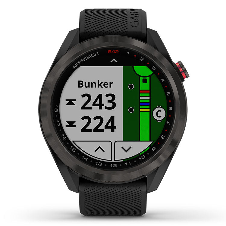 badminton Ledig Tåler Garmin Approach S42 GPS Golf Watch - Black/Carbon Grey - Andrew Morris Golf