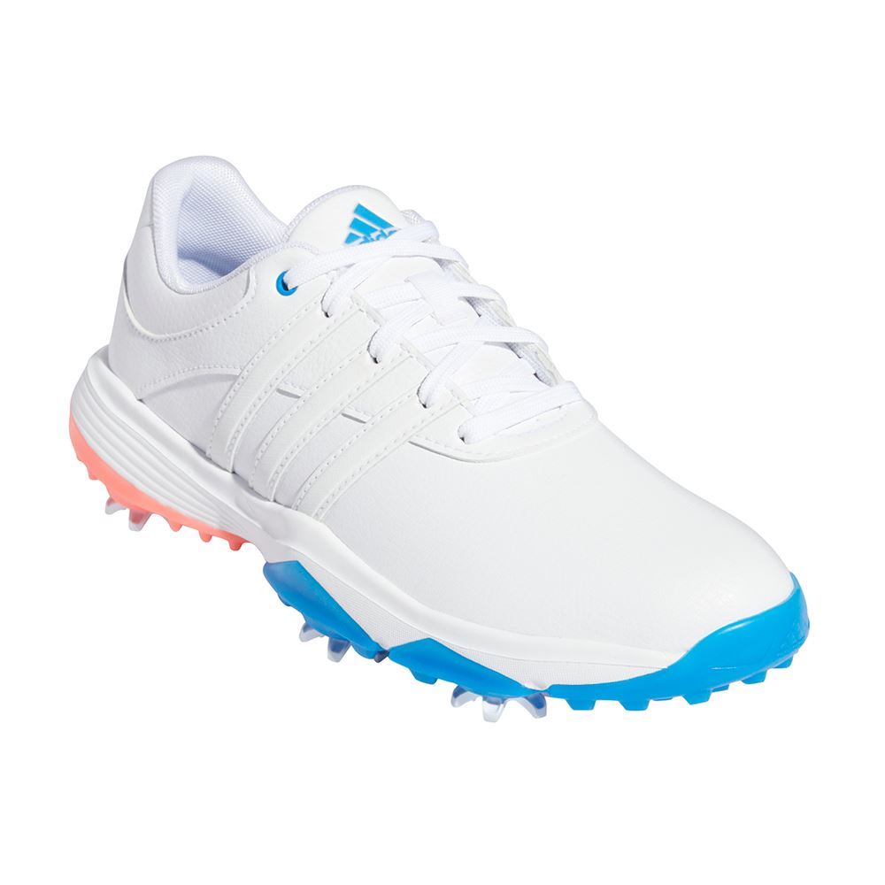 adidas Junior Tour 360 22 Golf Shoes - Cloud White / Cloud White / Blu - Andrew