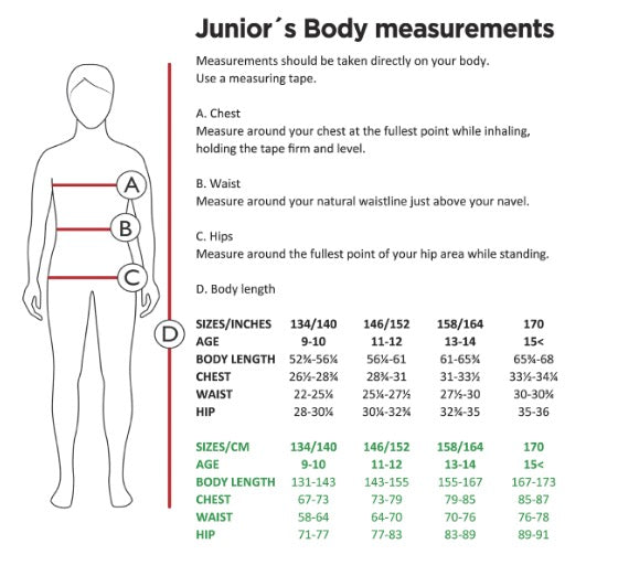 Size Guide  Junior Sizes – Galvin Green