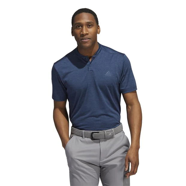 adidas Textured Stripe Golf Polo Shirt Collegiate Navy Crew