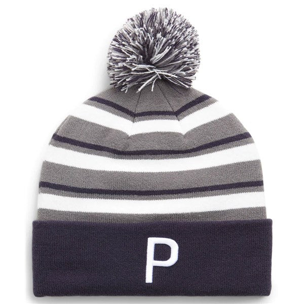 Puma WRMLBL Stripe Pom Beanie - Navy Blazer/Slate Sky