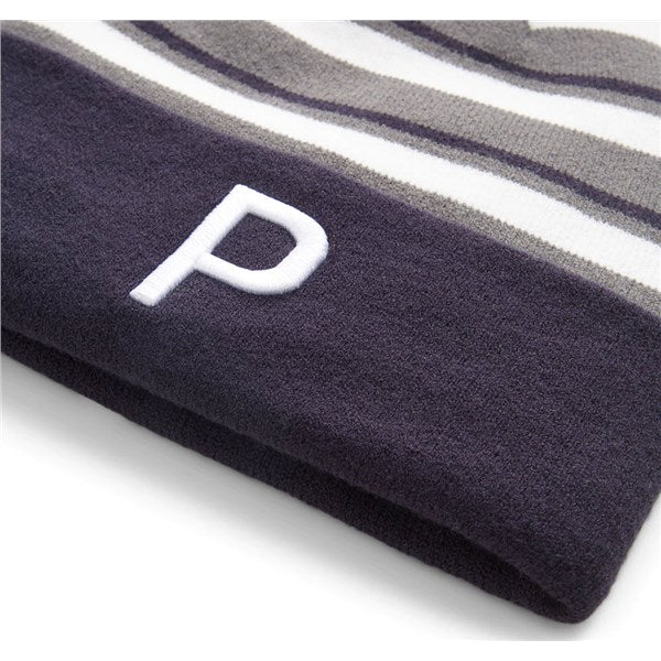 Puma WRMLBL Stripe Pom Beanie - Navy Blazer/Slate Sky