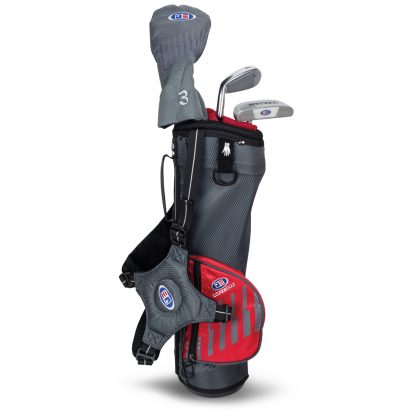 US KIDS UL39" 3-Club Lefthanded Golf Package Set (100-107cm) - Grey/Red Bag