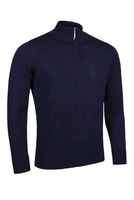 Glenmuir Jaspar 1/4 Zip Merino Golf Sweater - Navy