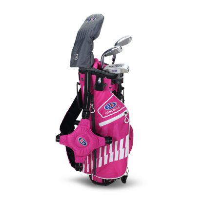 US Kids UL42" 4-Club Golf Package Set - Pink/White Bag
