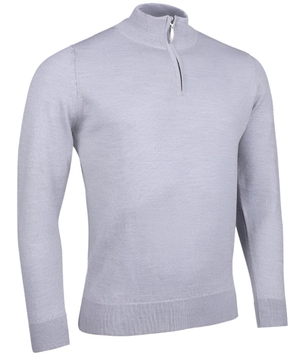 Glenmuir Jasper 1/4 Zip Merino Golf Sweater - Light Grey