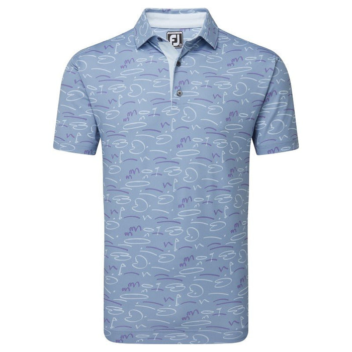 Footjoy Golf Course Doodle Pique Golf Polo - Storm