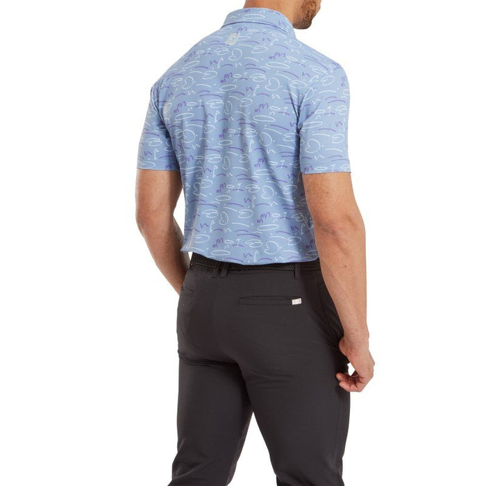 Footjoy Golf Course Doodle Pique Golf Polo - Storm