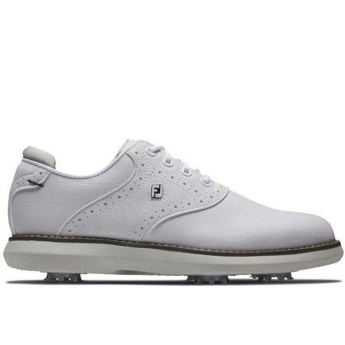 FootJoy Junior Traditions Golf Shoes - White/White/Grey