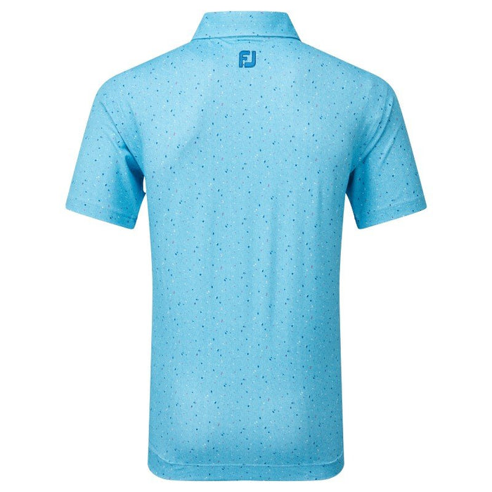 Footjoy Tweed Texture Pique Golf Polo Shirt - Blue Sky