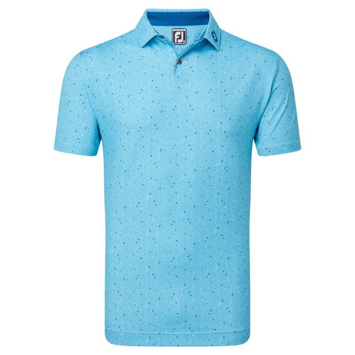 Footjoy Tweed Texture Pique Golf Polo Shirt - Blue Sky