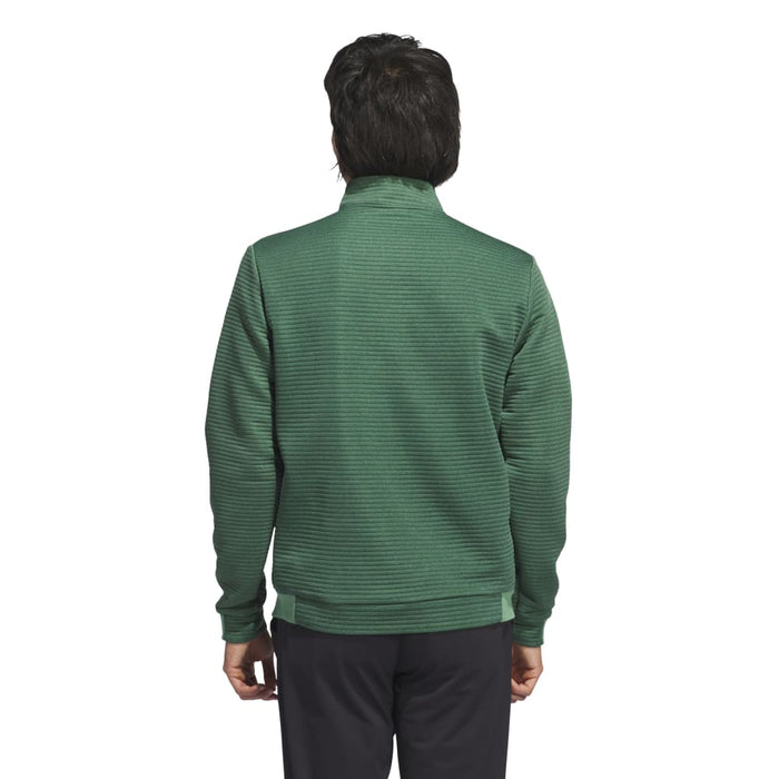 adidas DWR Textured 1/4 Zip Golf Pullover - Green