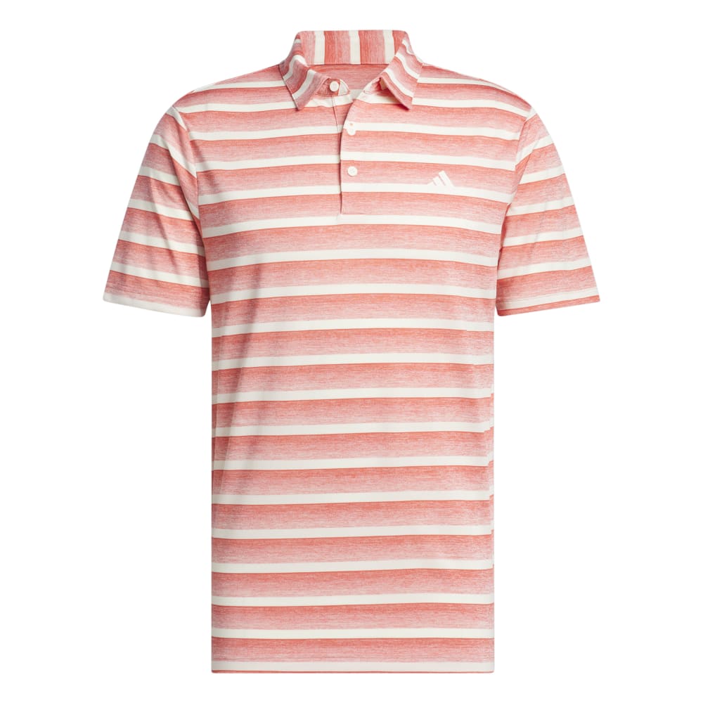 adidas 2 Colour Stripe LC Golf Polo Shirt - Preloved Scarlet/Ivory