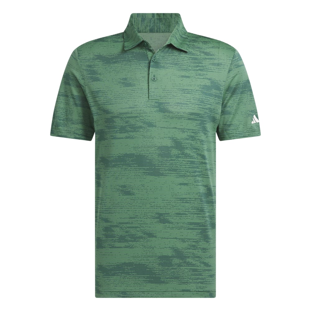 adidas Ultimate365 Textured Stripe Golf Polo Shirt - Green