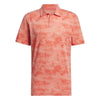 adidas GO-TO Printed Mesh Golf Polo Shirt - Preloved Scarlet