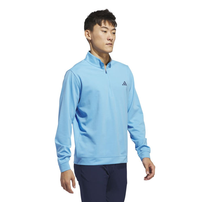 adidas Elevated 1/4 Zip Golf Pullover - Semi Blue Burst