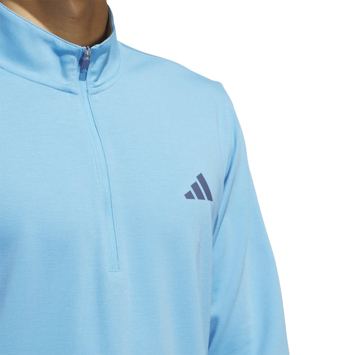 adidas Elevated 1/4 Zip Golf Pullover - Semi Blue Burst