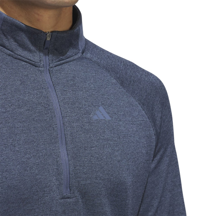 adidas DWR 1/4 ZIP Golf Sweater - Black/Collegiate Navy