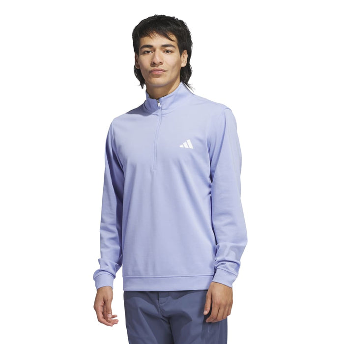 adidas Elevated 1/4 Zip Golf Pullover - Blue