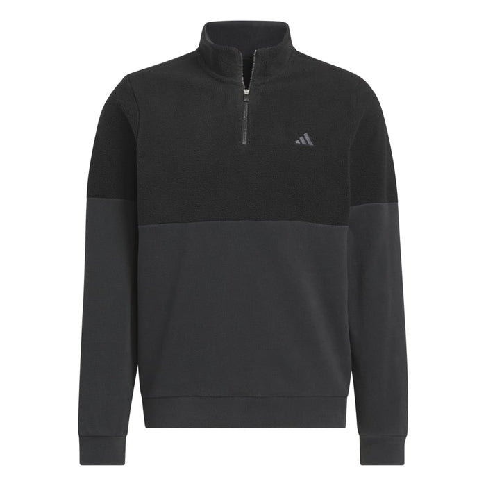 adidas Ultimate365 Fleece 1/4 Zip Golf Pullover - Black/Carbon