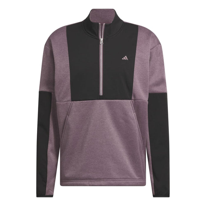 adidas Go-To DWR Hybrid Half-Zip Golf Pullover - Shadow Fig/Black