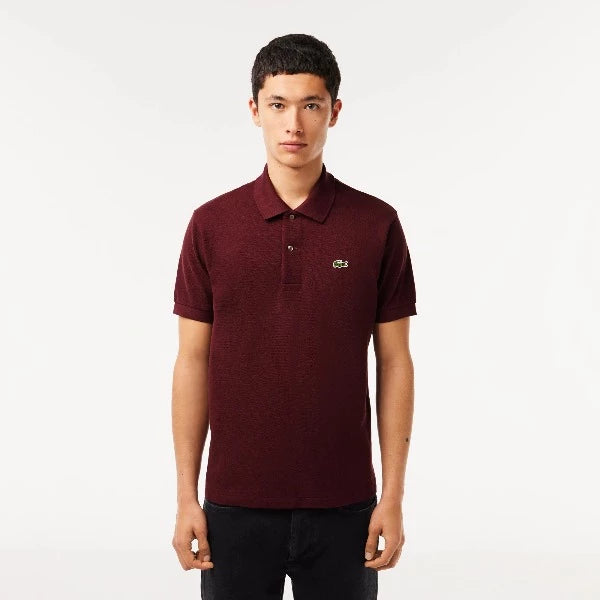 Lacoste Original Heathered Petit Piqué Cotton Golf Polo - Maroon