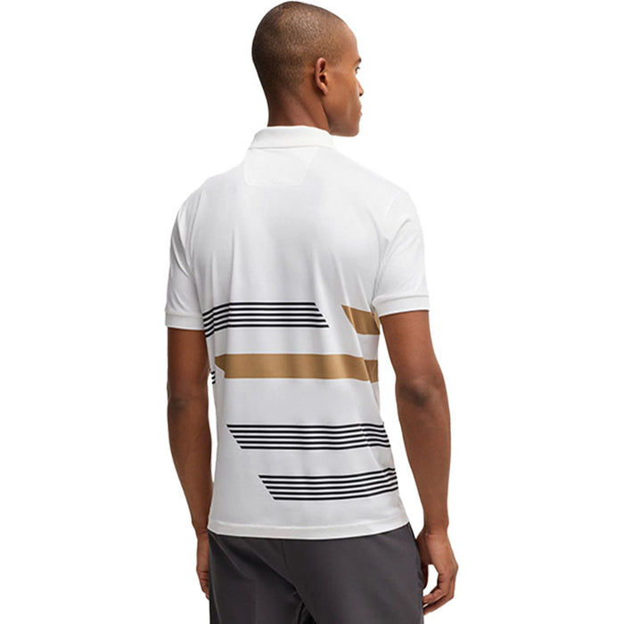 Hugo Boss Paddy Striped Golf Polo Shirt - White