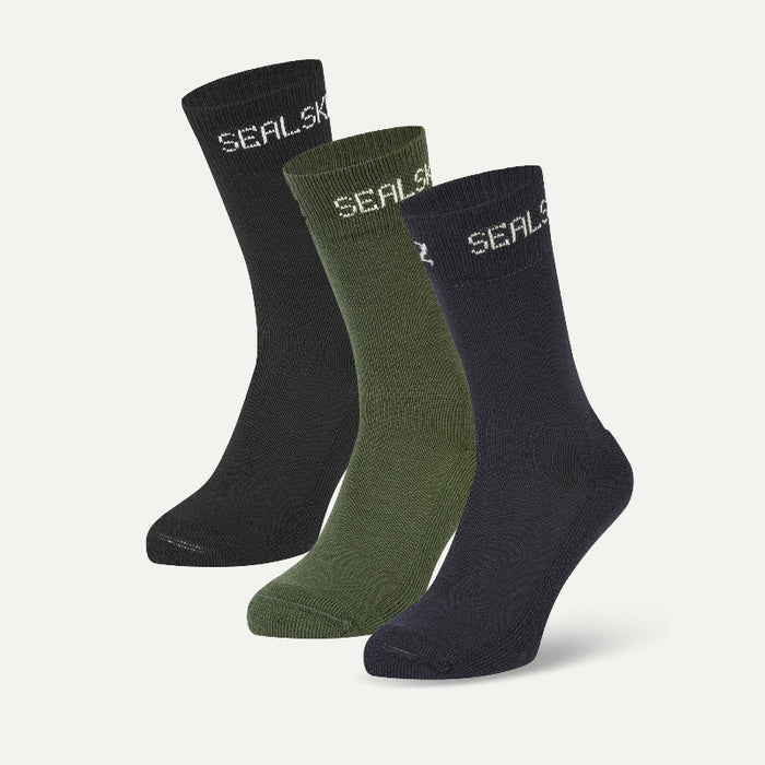 SealSkinz Suffield Waterproof All Weather Solo Merino Liner Sock - 3 Pack