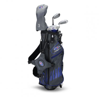 US KIDS UL45" Lefthanded 4-Club Golf Package Set (115-122cm) - Grey/Blue Bag
