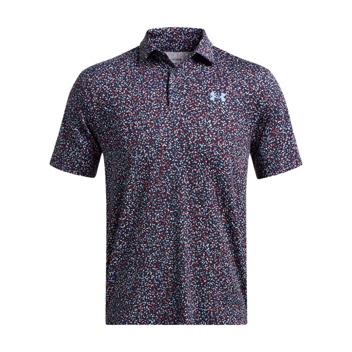 Under Armour Playoff 3.0 Printed Golf Polo Shirt - Midnight Navy/Horizon Blue