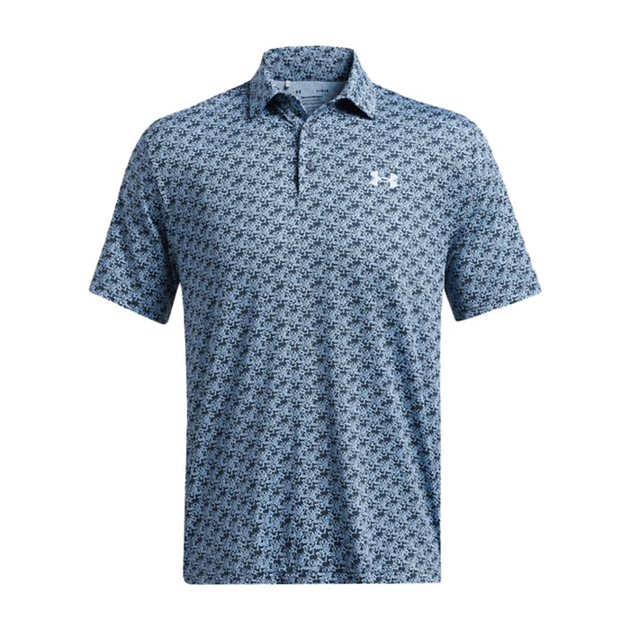 Under Armour Playoff 3.0 Printed Golf Polo Shirt - Midnight Navy/Horizon Blue/Nimbus Blue