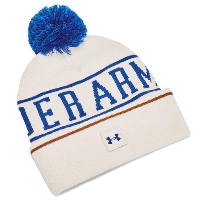 Under Armour Halftime Pom Golf Beanie - Summit White/Tech Blue