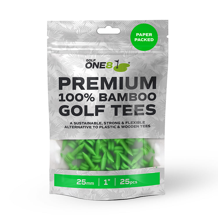 Golf One8 Castle Bamboo Golf Tees - Green 25mm
