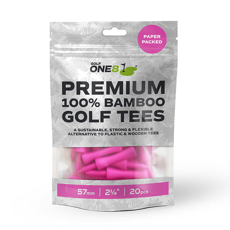 Golf One8 Castle Bamboo Golf Tees - Pink 57mm