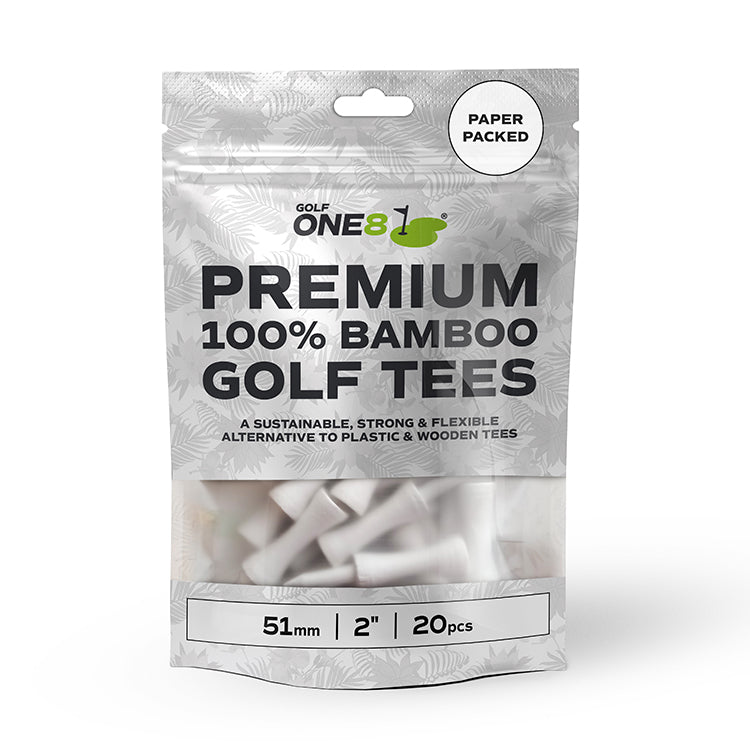 Golf One8 Castle Bamboo Golf Tees - White 51mm