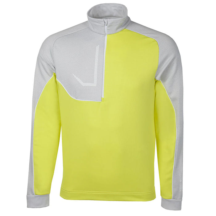 Galvin Green Daxton Insula Golf Pullover - Sunny Lime/Grey/White