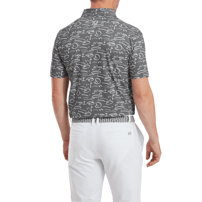 Footjoy Golf Course Doodle Golf Polo Shirt - Gravel