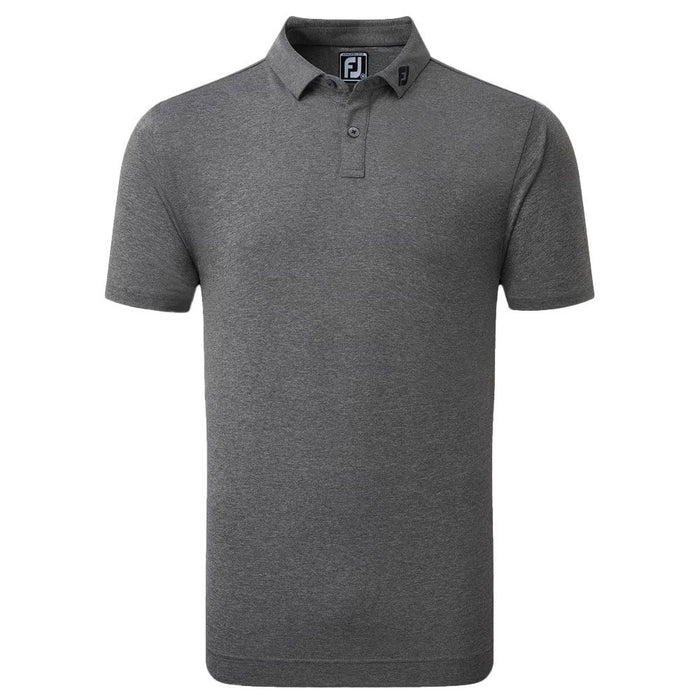 Footjoy Heather Self Collar Golf Polo Shirt - Black