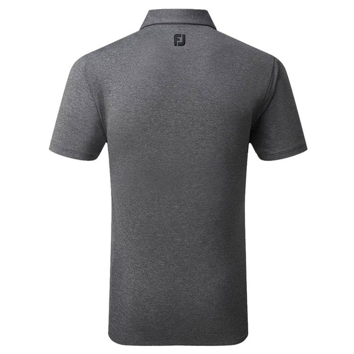 Footjoy Heather Self Collar Golf Polo Shirt - Black