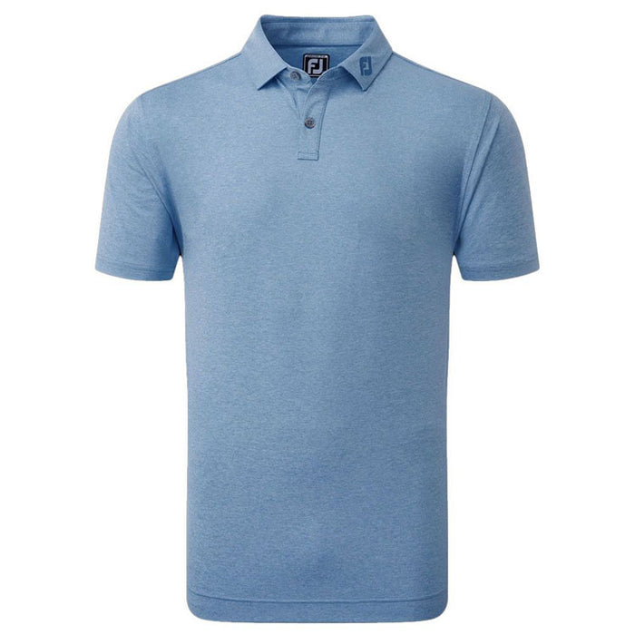 Footjoy Heather Self Collar Golf Polo Shirt - Cobalt