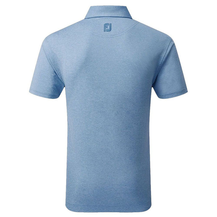 Footjoy Heather Self Collar Golf Polo Shirt - Cobalt