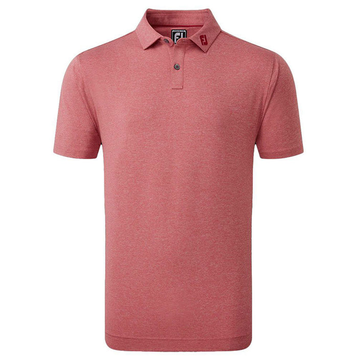 Footjoy Heather Self Collar Golf Polo Shirt - Red