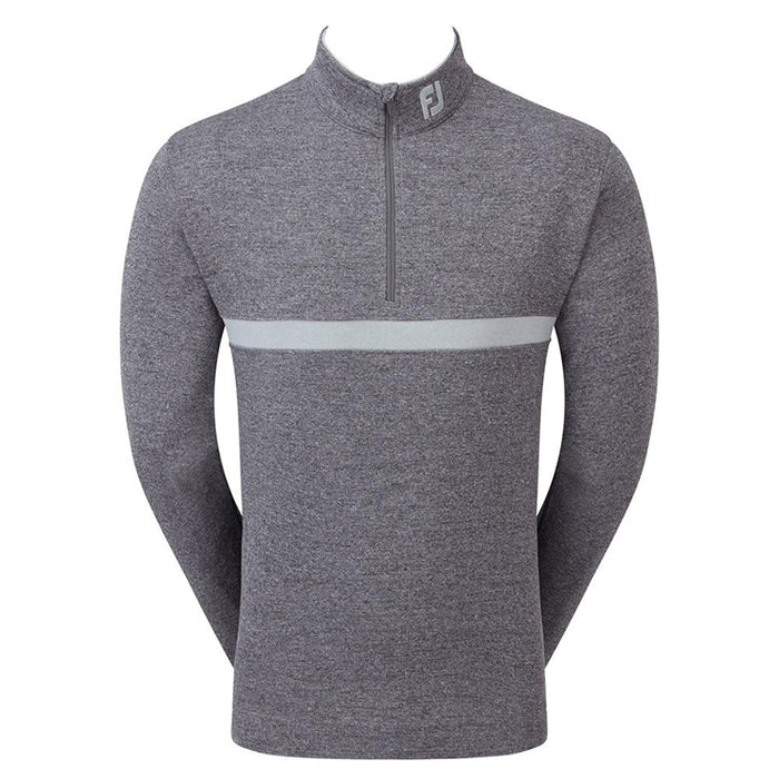 Footjoy Inset Stripe Chillout Golf Pullover - Gravel/Heather Grey