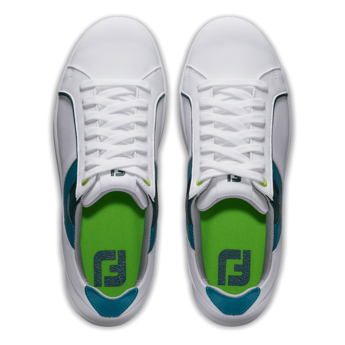 Footjoy Links Ladies Golf Shoes - White/Green/Blue