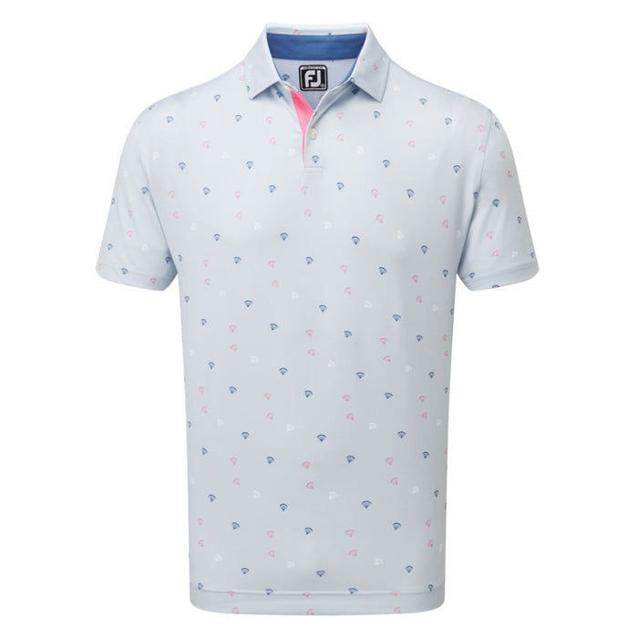 Footjoy Parachute Print Golf Polo Shirt - Mist Blue