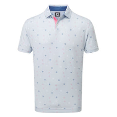 - Blue Parachute Golf Polo - Mist Footjoy Print Andrew Shirt Morris Golf