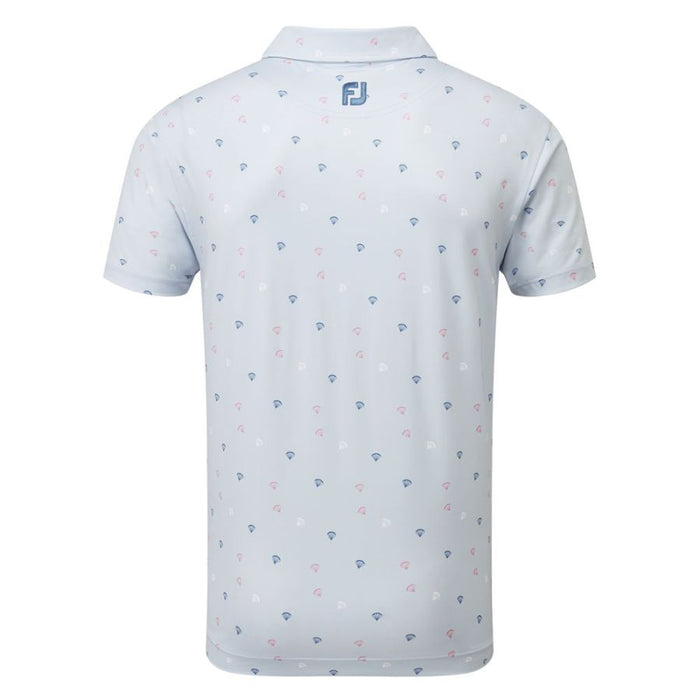 Footjoy Parachute Print Golf Polo Shirt - Mist Blue