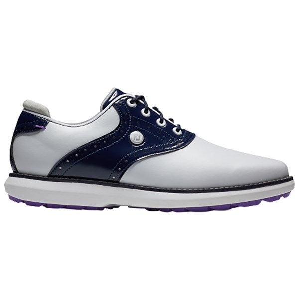 Footjoy Traditions SL Ladies Golf Shoes - White/Navy/Purple