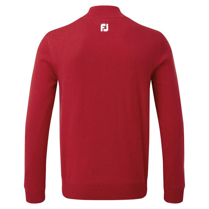 Footjoy Woolblend Lined 1/2 Zip Golf Sweater - Red